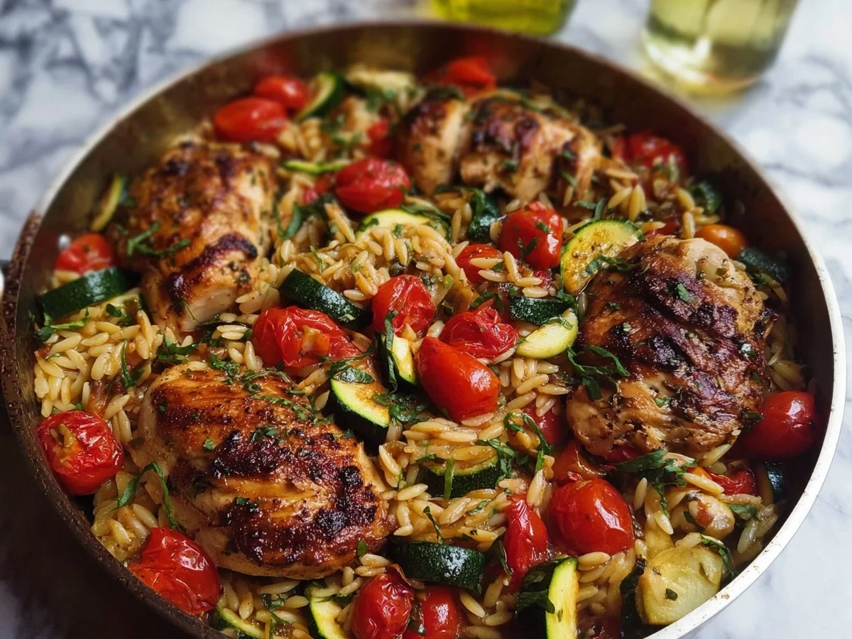 Balsamic Chicken Veggie Orzo: Easy One-Pan, High Protein - Image 1