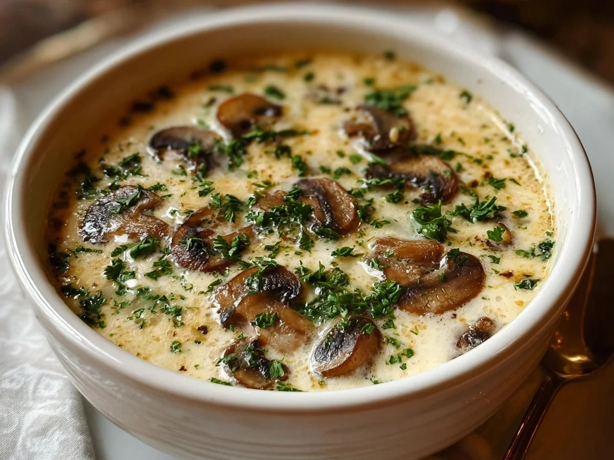 Creamy Cottage Cheese Mushroom Soup Recipe - Image 1
