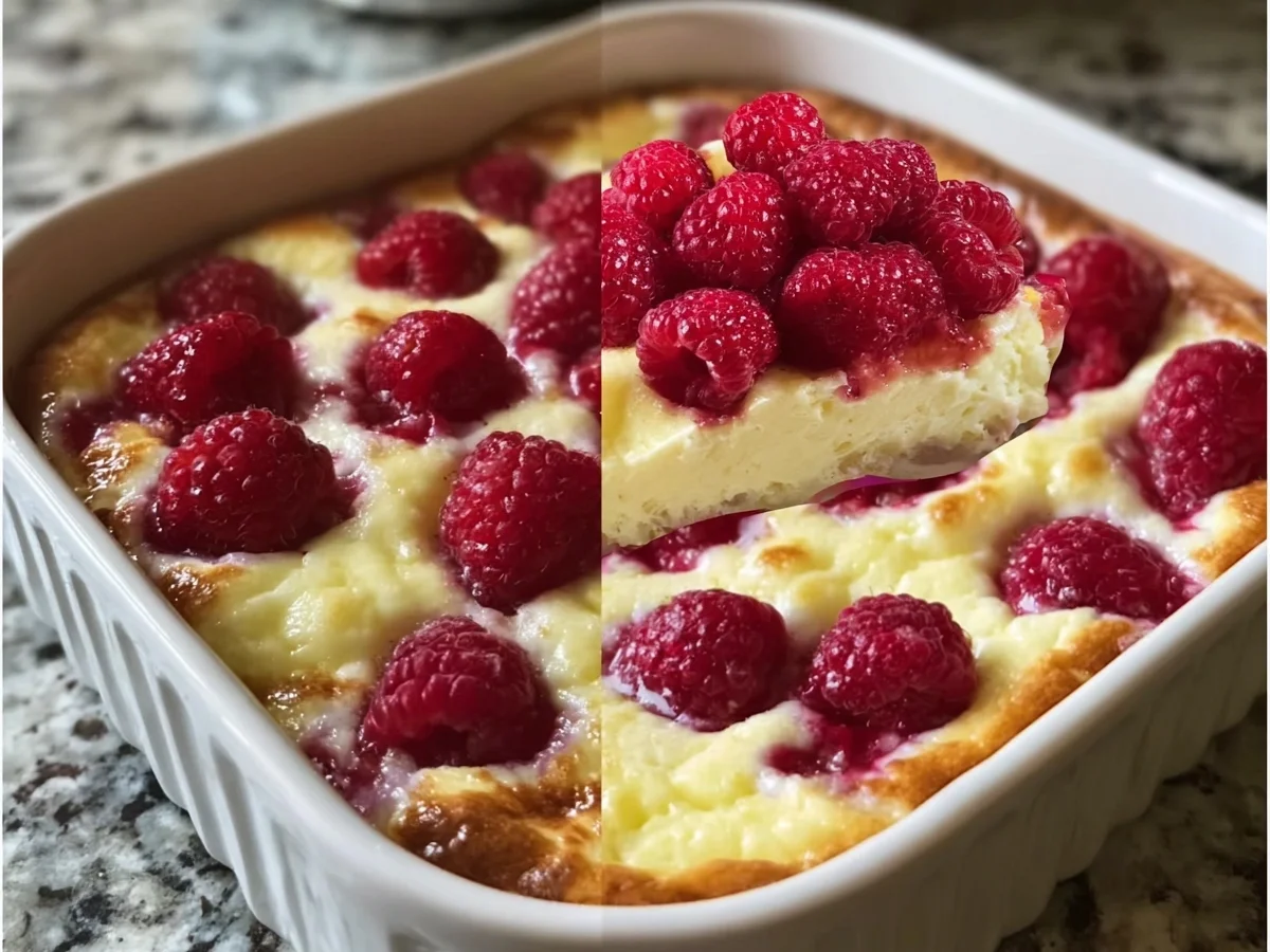 Creamy Lemon Raspberry Cottage Cheese Bake - Image 1