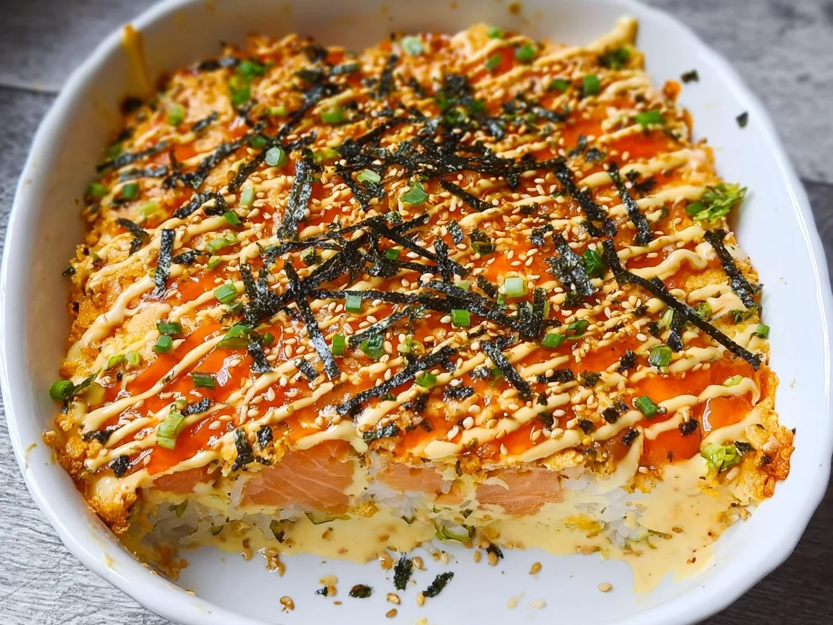 Creamy Salmon Sushi Bake: Easy Family Dinner - Image 1