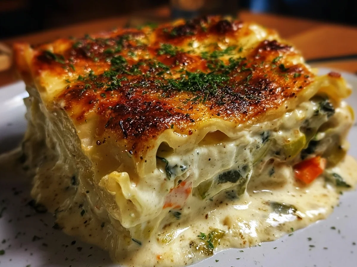 Creamy Vegetable Lasagna with White Sauce - Image 1