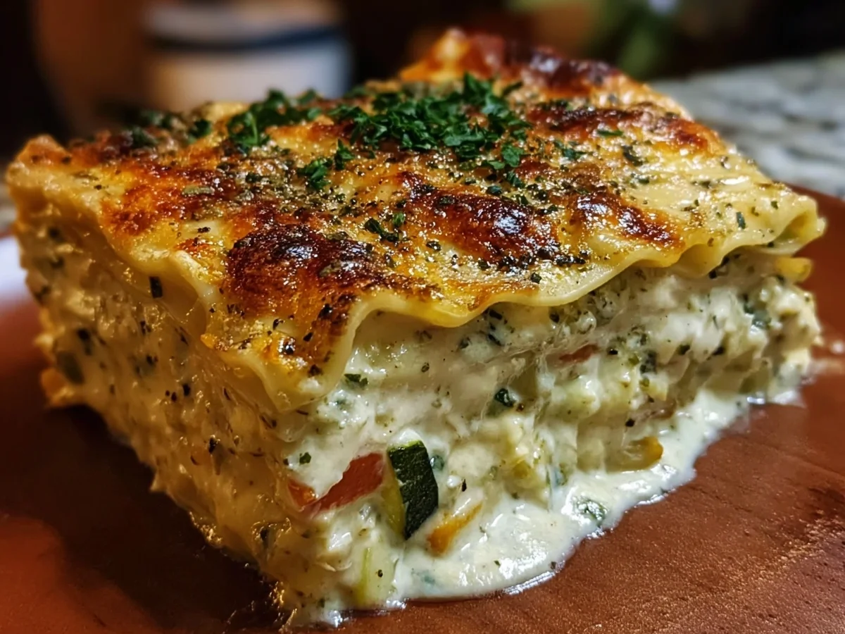 Creamy Vegetable Lasagna with White Sauce - Image 2
