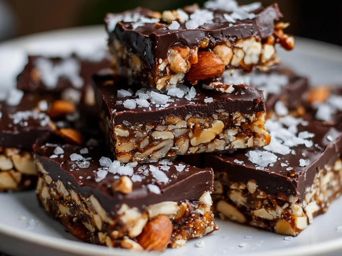 Dark Chocolate Sea Salt Nut Bars: Easy Healthy Snack - Image 1