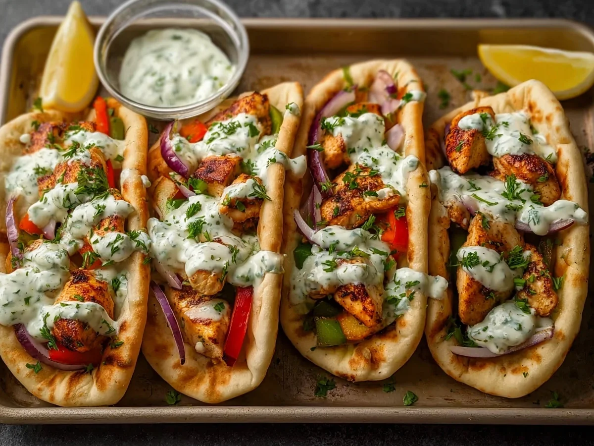 Easy Sheet Pan Chicken Pitas with Herby Ranch - Image 1