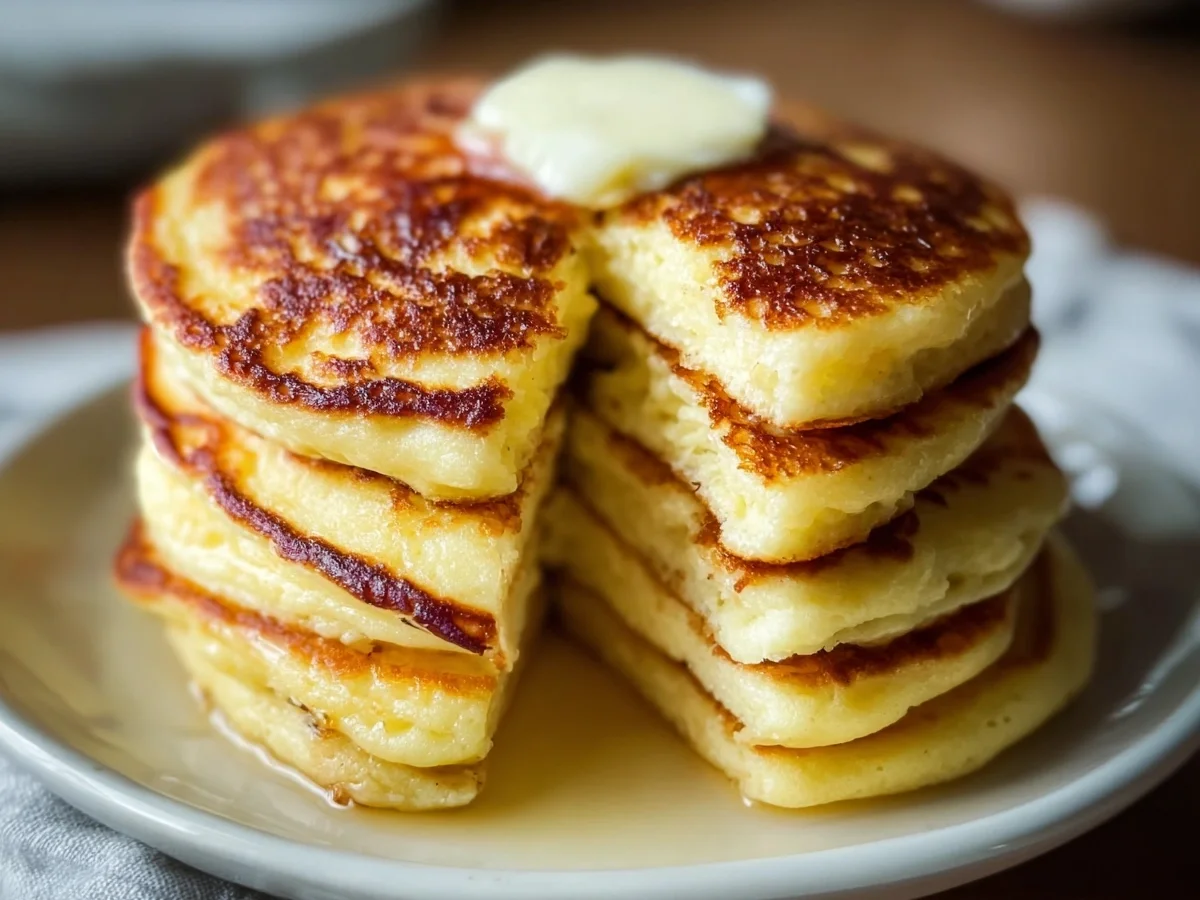 Fluffy Low Carb Flourless Cottage Cheese Pancakes - Image 1