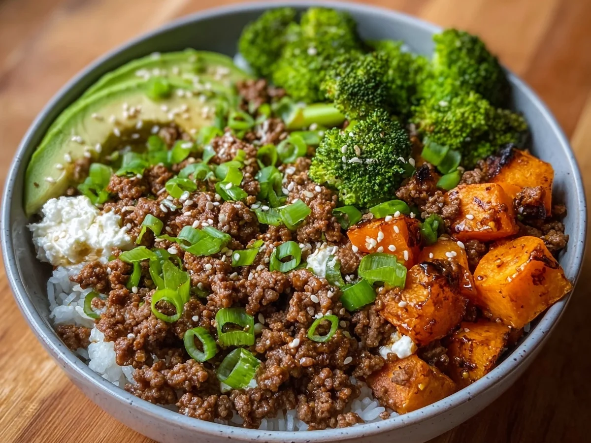 Ground Beef Hot Honey Bowl: Protein-Packed, Meal Prep - Image 1