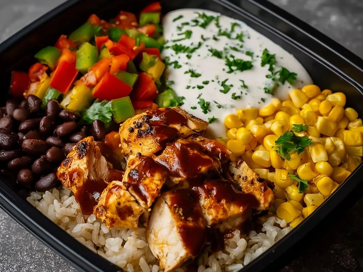 High Protein BBQ Ranch Chicken Bowl | Meal Prep - Image 2