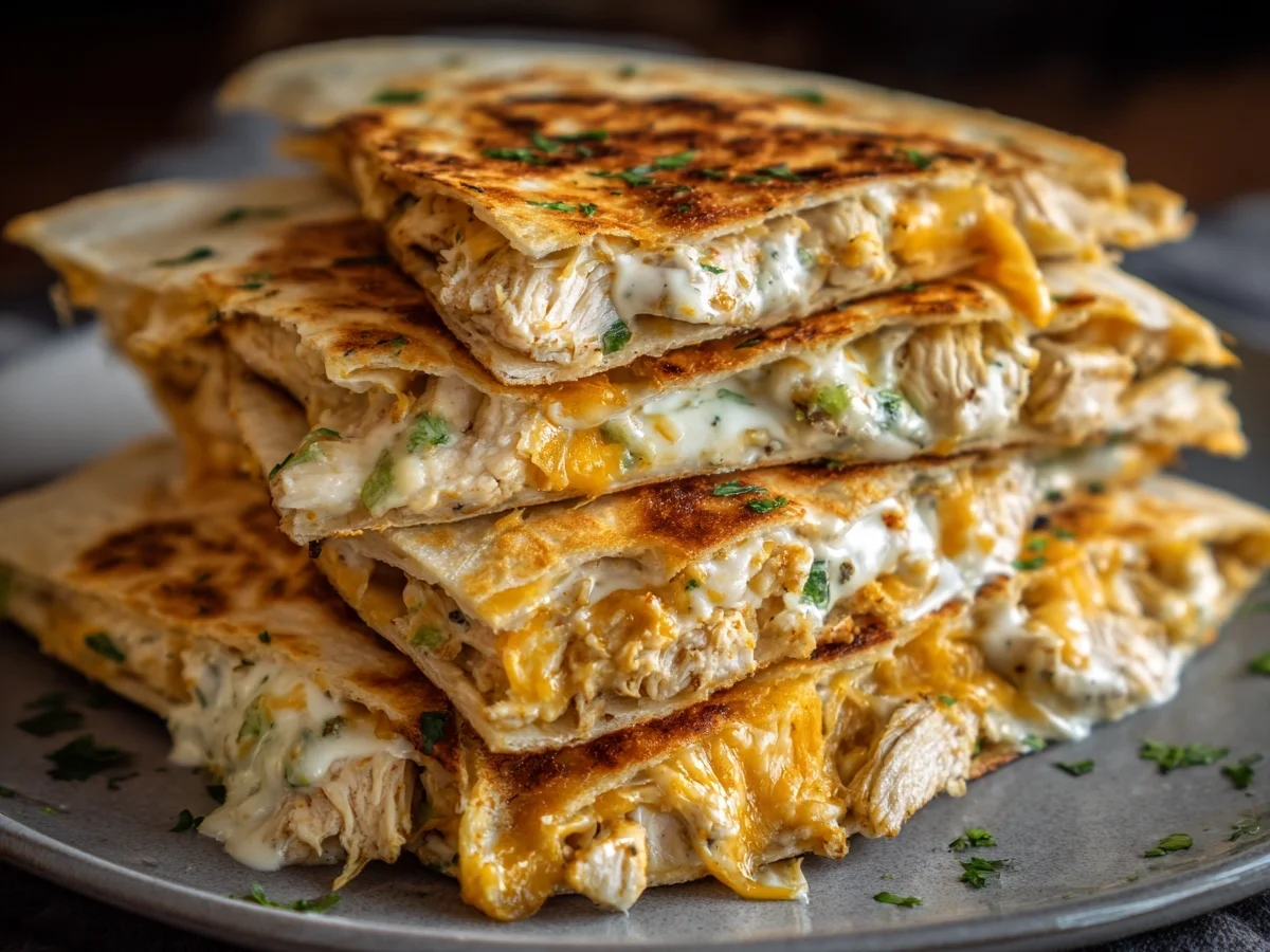 High-Protein Chicken Ranch Quesadilla: Crispy & Low-Carb - Image 2