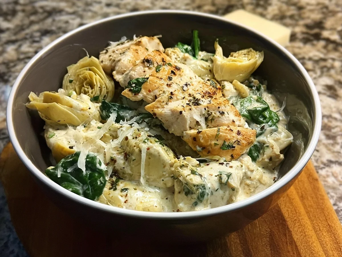 High Protein Cottage Cheese Chicken Artichoke Bowl - Image 2