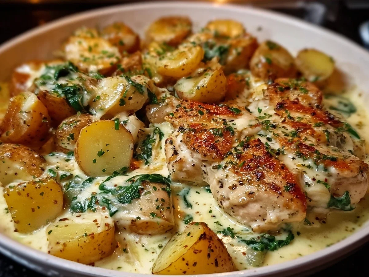 High Protein Creamy Garlic Cheesy Chicken & Potatoes - Image 2