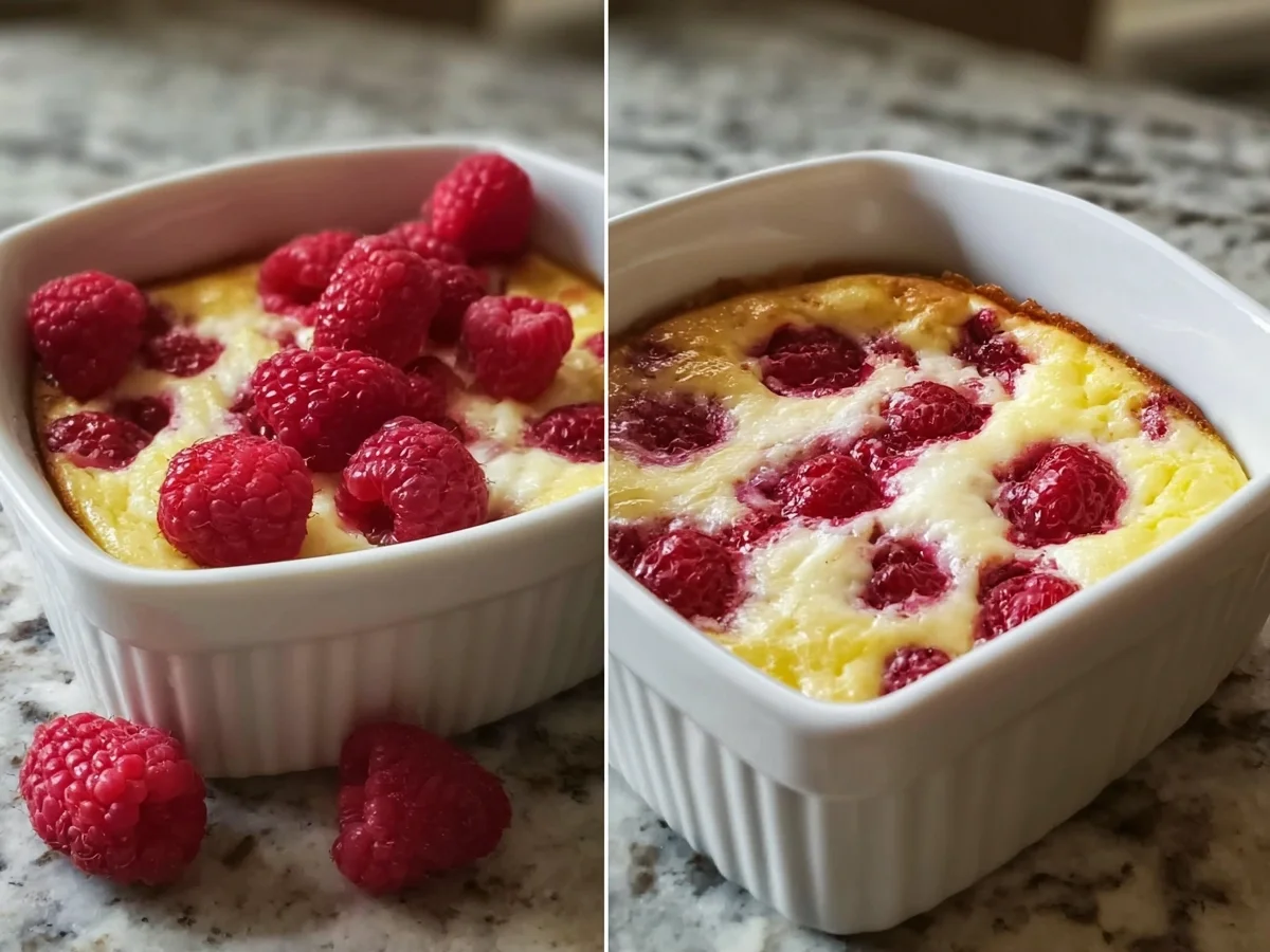 High Protein Lemon Raspberry Cottage Cheese Bake - Image 1