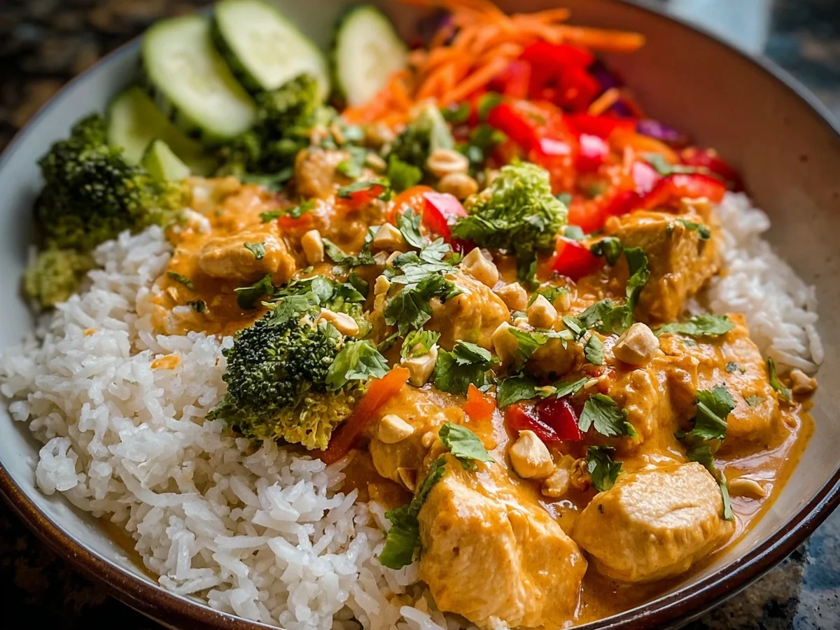 High Protein Thai Peanut Chicken Meal Prep Bowl - Image 2