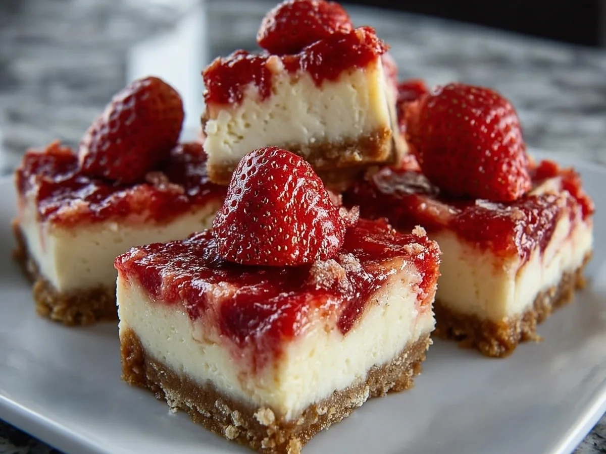 Keto Strawberry Cheesecake Bars: Easy Low-Carb Recipe - Image 1
