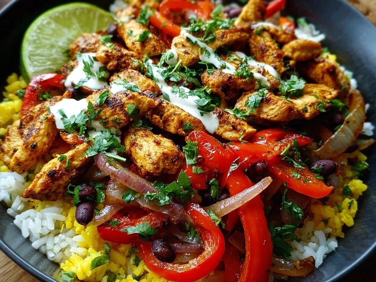 Quick Chicken Fajita Rice Bowls: High Protein Meal Prep - Image 1
