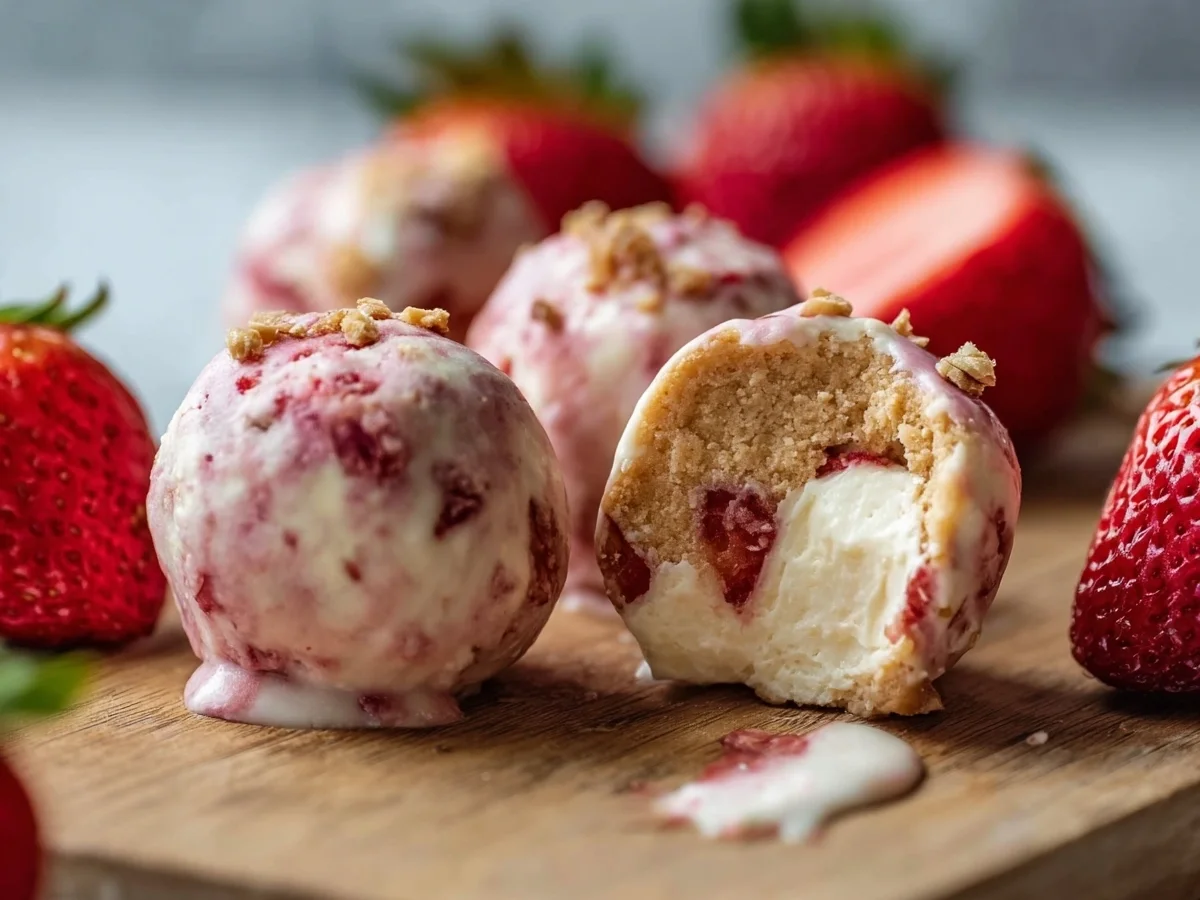 Strawberry Cheesecake Protein Balls: No-Bake, 8g Protein - Image 2