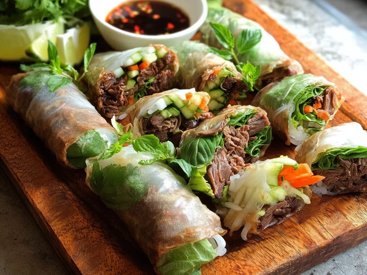 Thai Basil Beef Rolls: Fresh & Quick Appetizer - Image 1