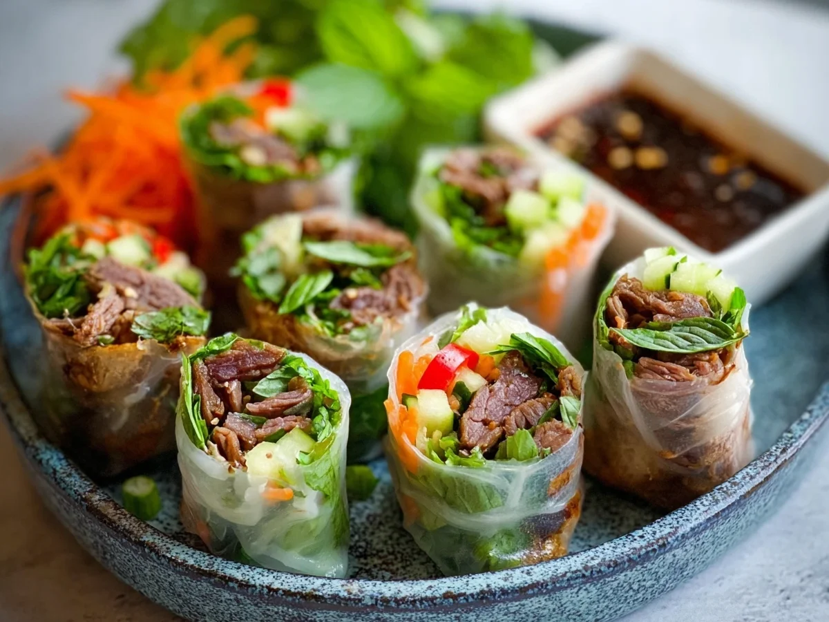 Thai Basil Beef Rolls: Fresh & Quick Appetizer - Image 2
