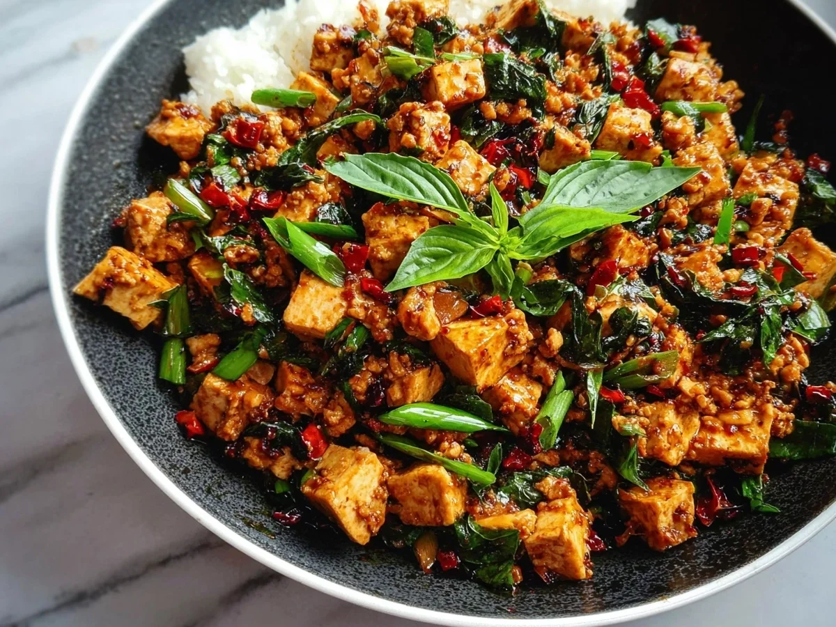 Thai Basil Tofu Stir-Fry (Pad Krapow) - Easy Dinner - Image 2