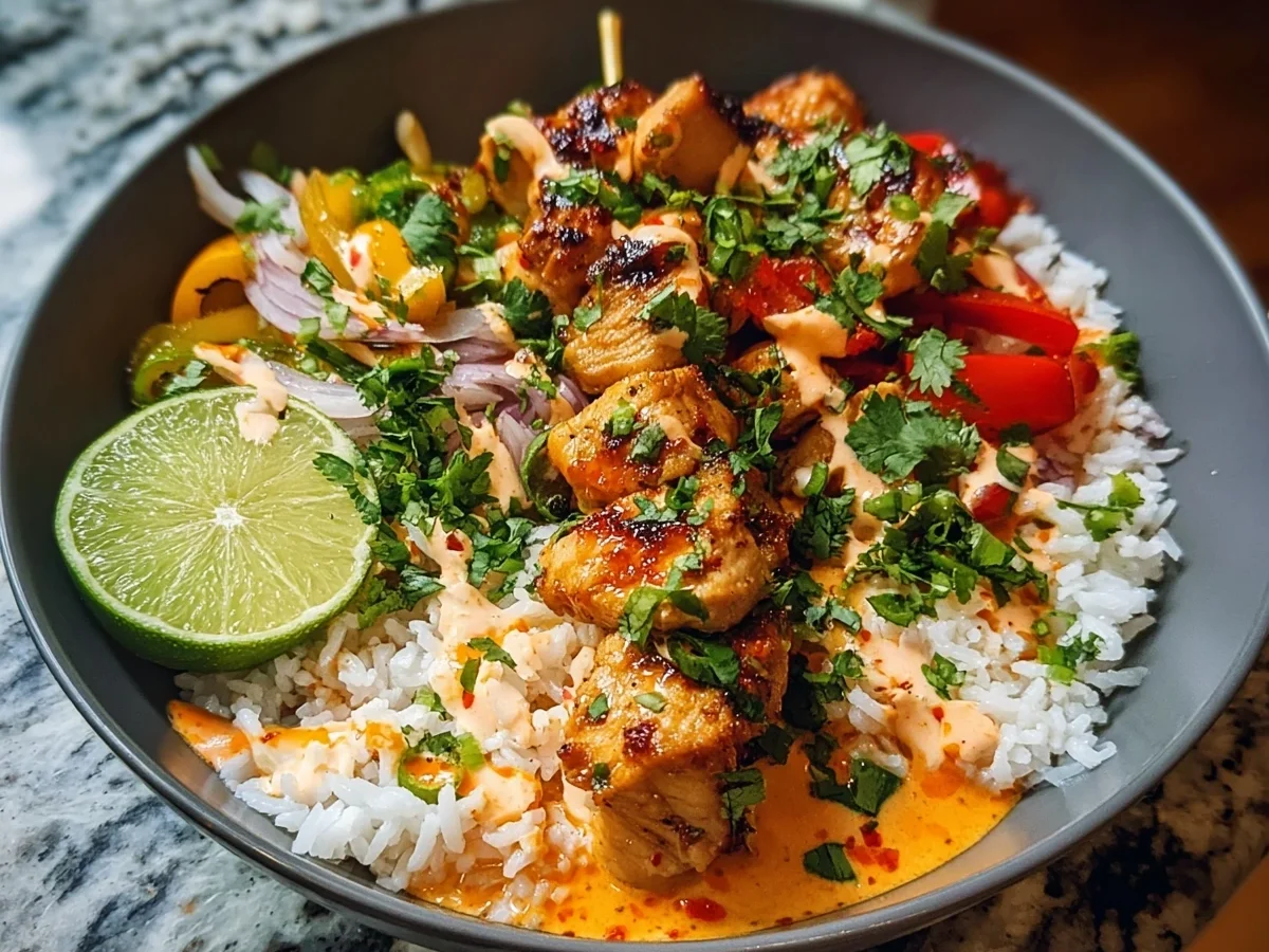 Thai Sweet Chili Chicken Bowl with Coconut Lime Drizzle - Image 1