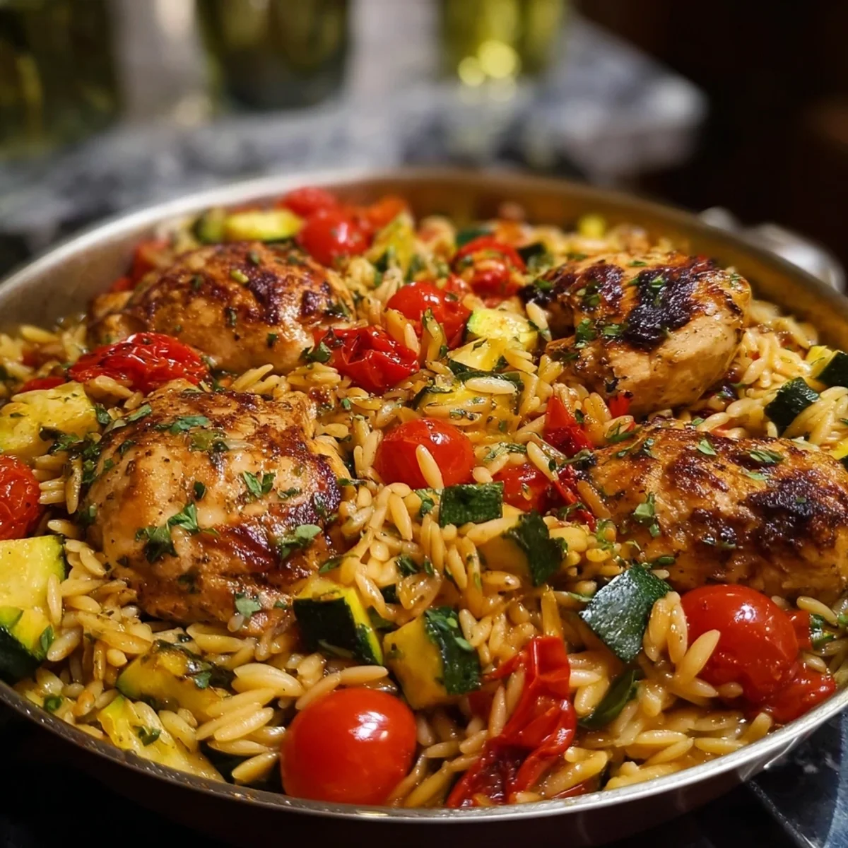 Balsamic Chicken Veggie Orzo: Easy One-Pan, High Protein