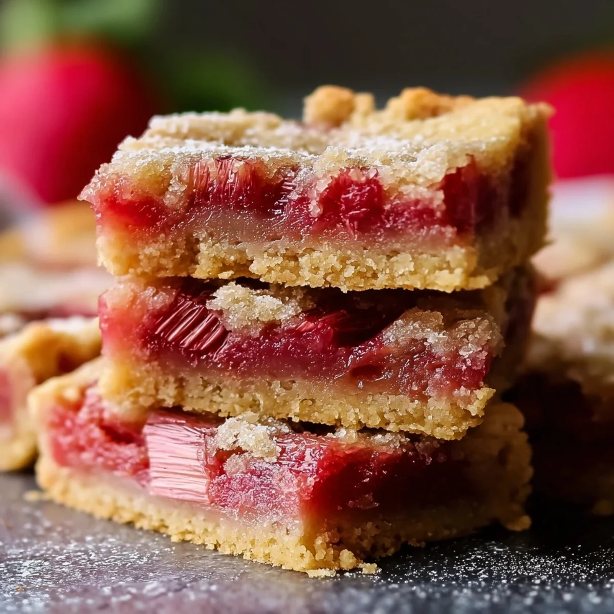 Buttery Rhubarb Shortbread Bars Recipe