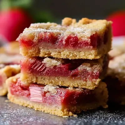 Buttery Rhubarb Shortbread Bars Recipe
