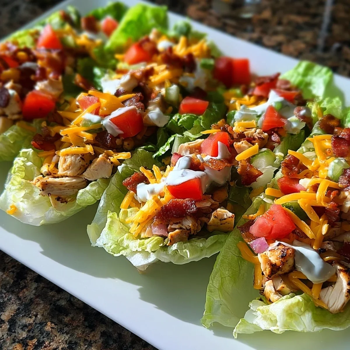 Chicken Turkey Ham Ranch Lettuce Boats: Quick Low-Carb Lunch