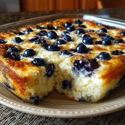Creamy Blueberry Cottage Cheese Breakfast Bake