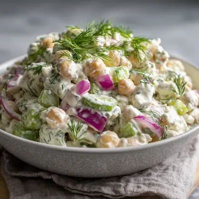 Creamy Cottage Cheese Chickpea Salad | High-Protein Lunch