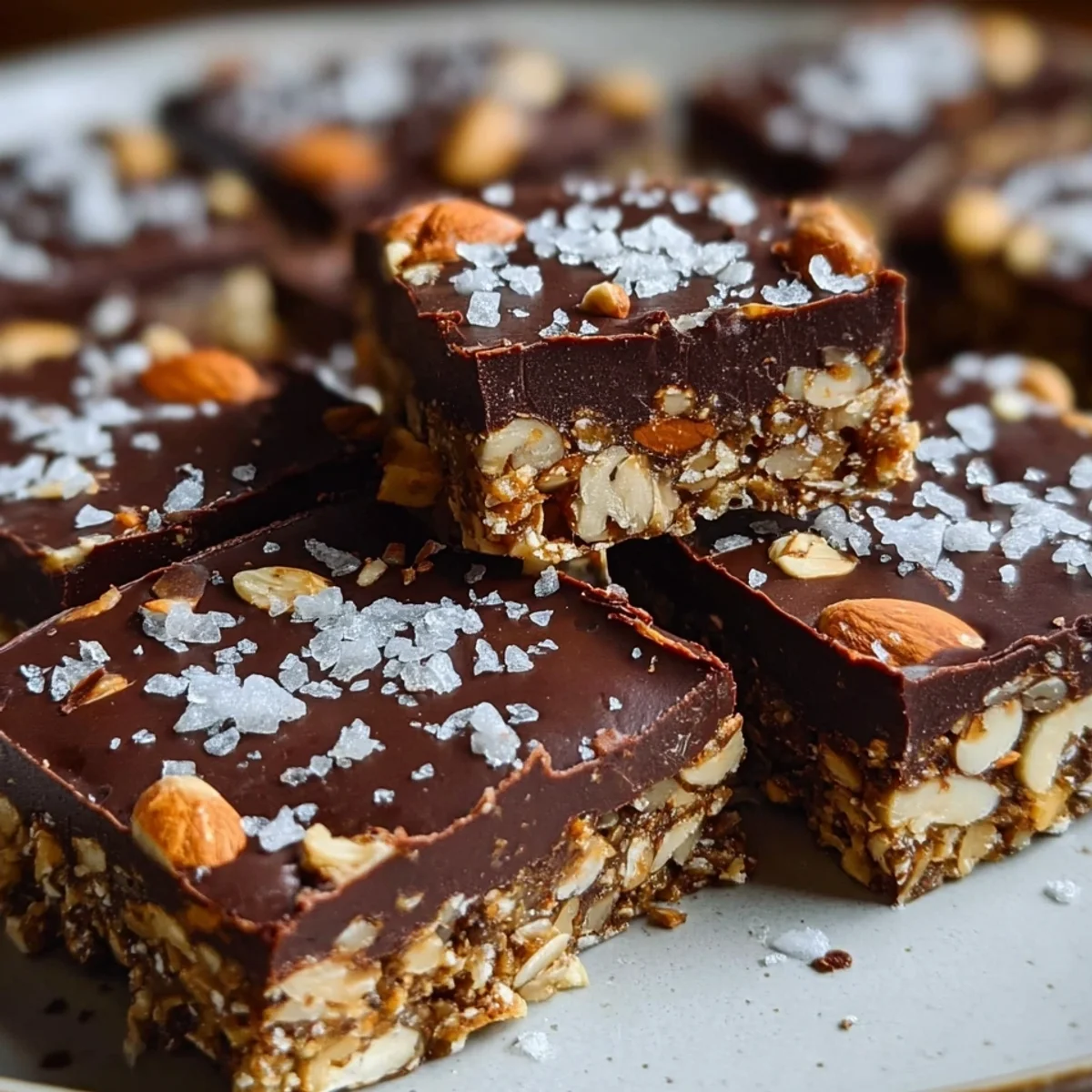 Dark Chocolate Sea Salt Nut Bars: Easy Healthy Snack