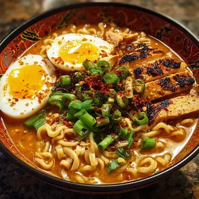 Fiery Chicken Ramen: Spicy Garlic, High Protein Noodles