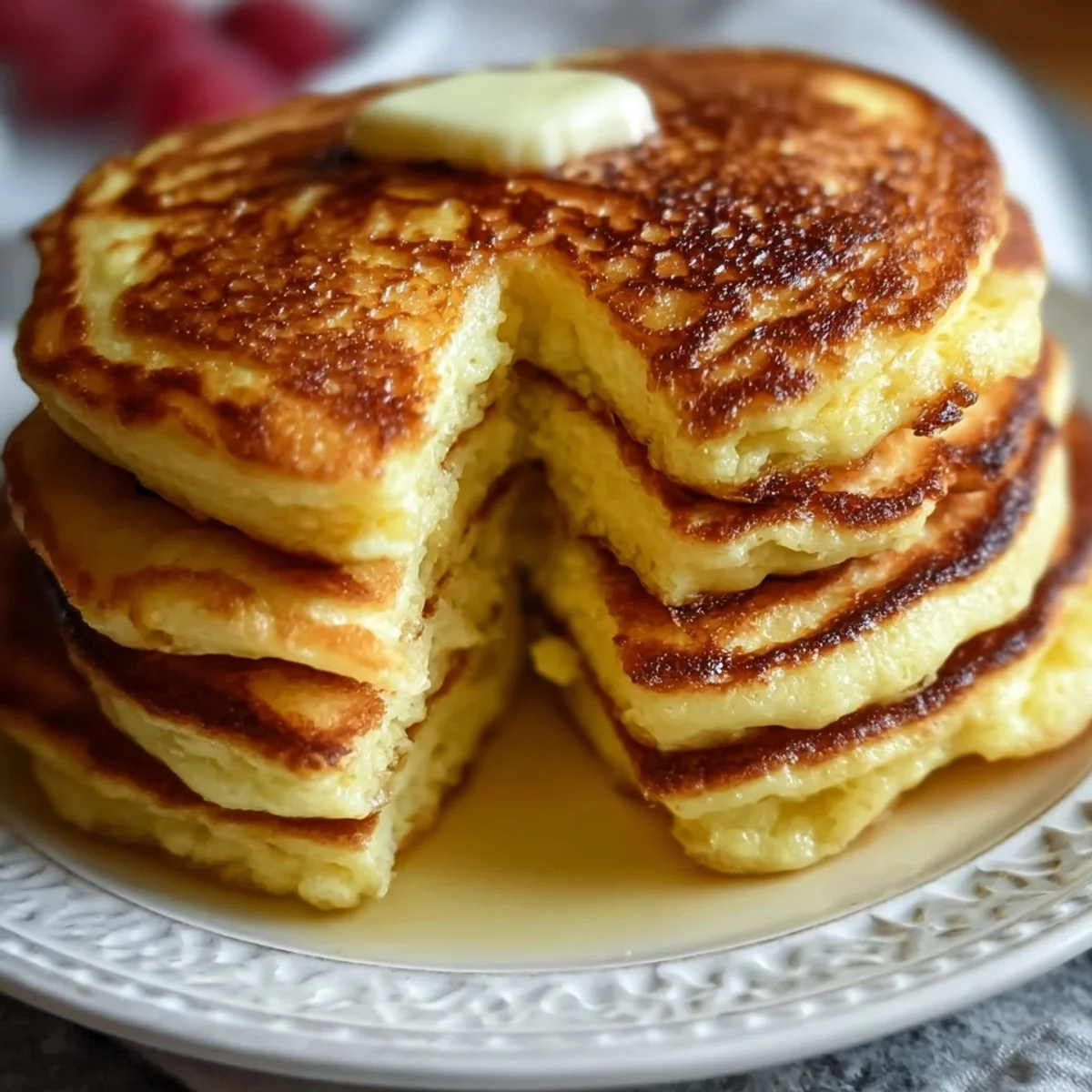Fluffy Low Carb Flourless Cottage Cheese Pancakes