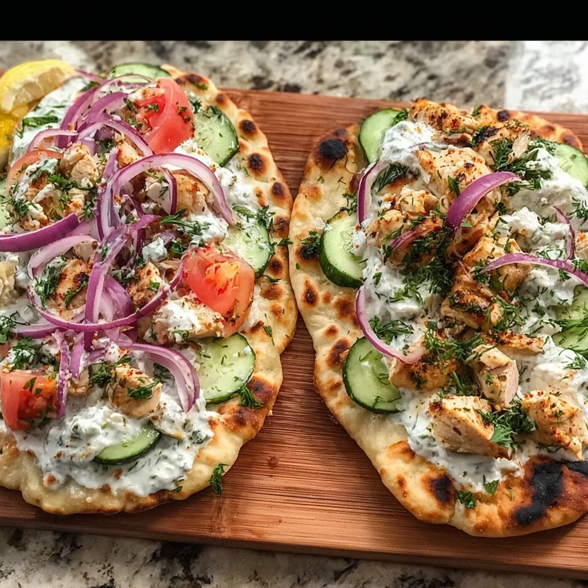 Greek Chicken Flatbread: High-Protein Quick Dinner