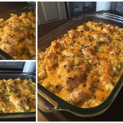 Healthy Chicken Cauliflower Rice Casserole Recipe