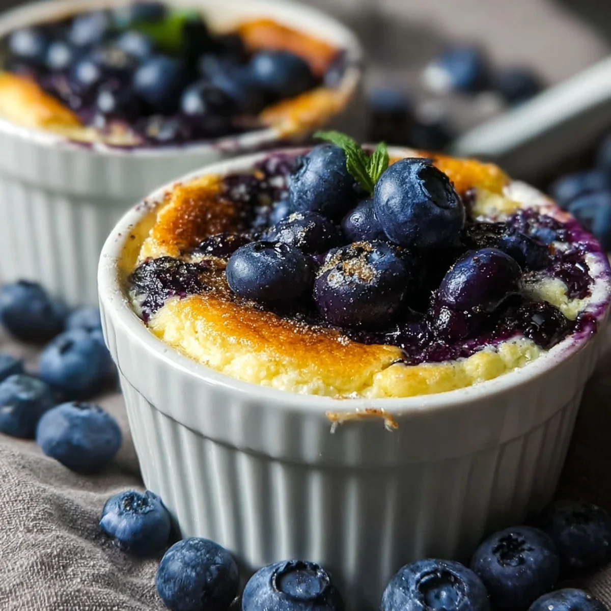 High Protein Baked Blueberry Cottage Cheese Bowl