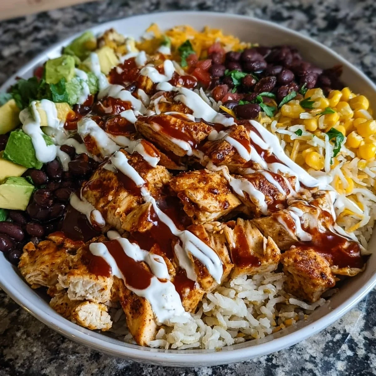 High Protein BBQ Ranch Chicken Bowl Recipe