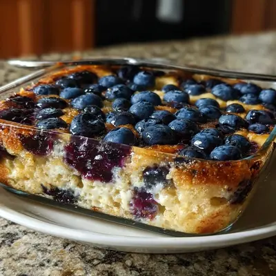 High Protein Blueberry Cottage Cheese Breakfast Bake