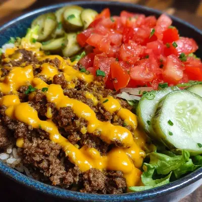 High-Protein Cheeseburger Bowls - Low-Carb Meal Prep