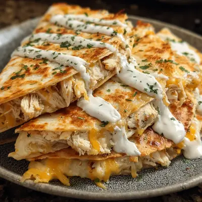 High-Protein Chicken Ranch Quesadilla: Crispy & Low-Carb