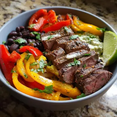 High Protein Steak Fajita Bowl: Quick & Easy Dinner