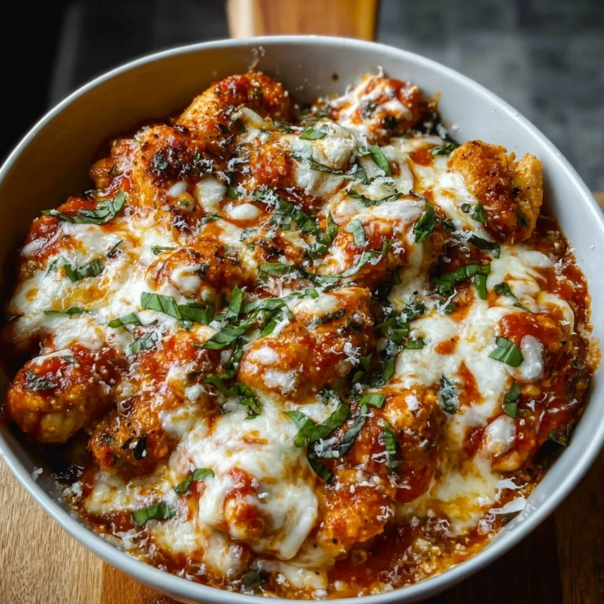 Protein Cottage Cheese Chicken Parm Bowl in 15 Mins
