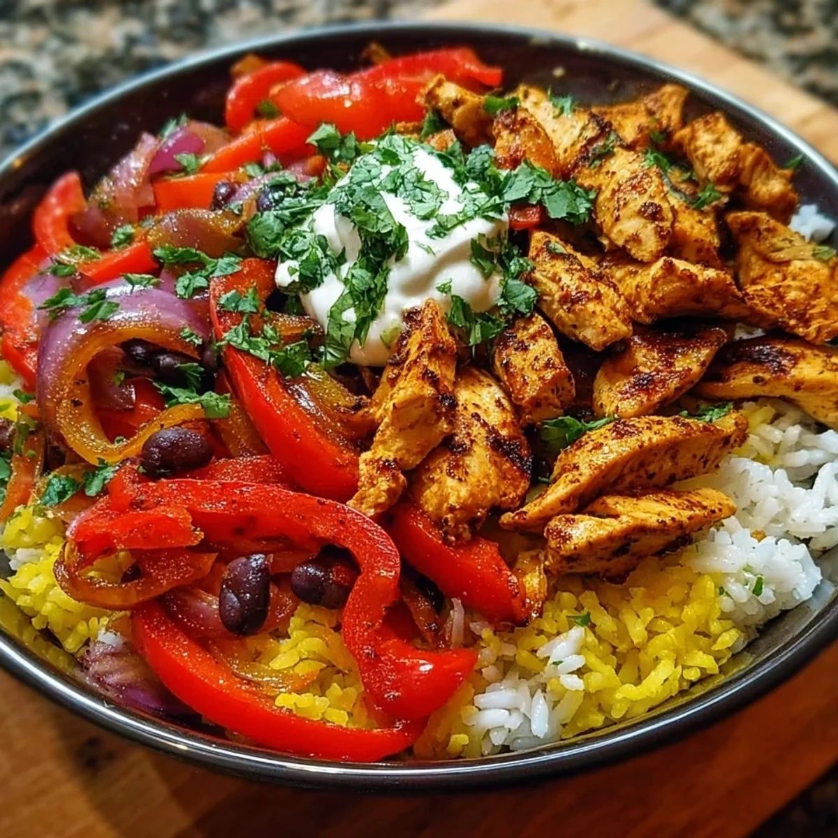 Quick Chicken Fajita Rice Bowls: High Protein Meal Prep