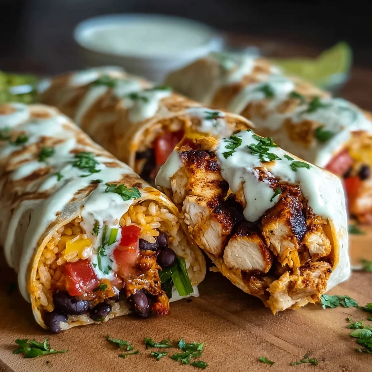 Smoky Chipotle Ranch Grilled Chicken Burritos