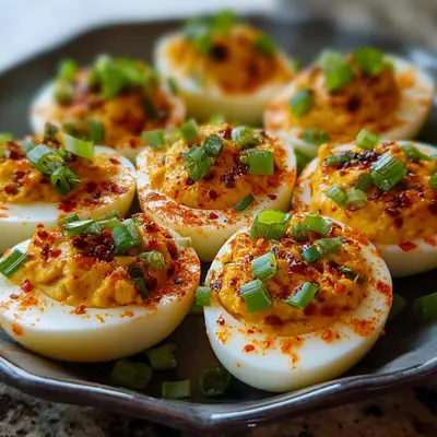 Spicy Chili Garlic Deviled Eggs Recipe