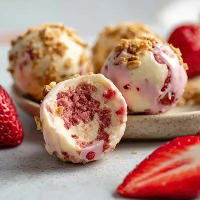 Strawberry Cheesecake Protein Balls: No-Bake, 8g Protein