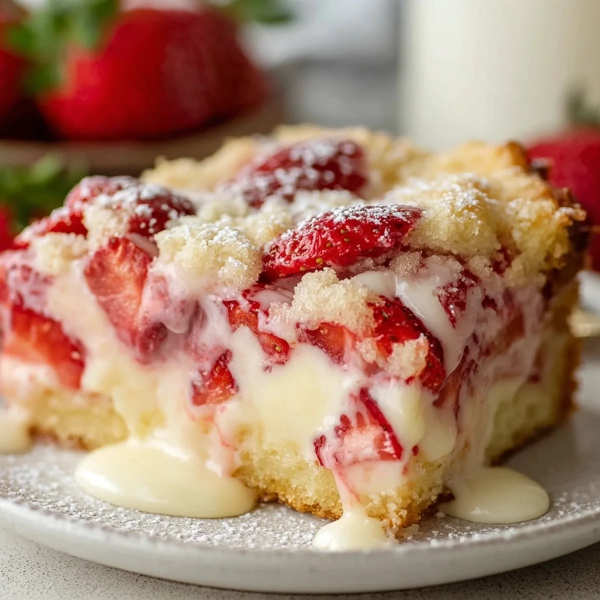 Strawberry Rhubarb Custard Dessert