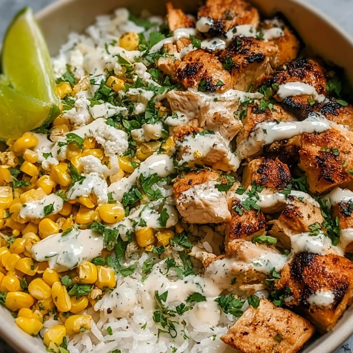 Street Corn Chicken Rice Bowl: High-Protein Meal Prep