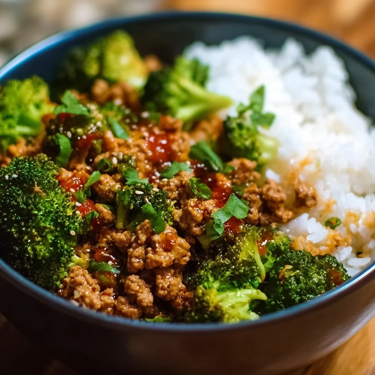 Sweet & Spicy Ground Turkey Broccoli Bowls