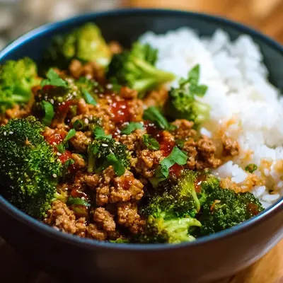 Sweet & Spicy Ground Turkey Broccoli Bowls