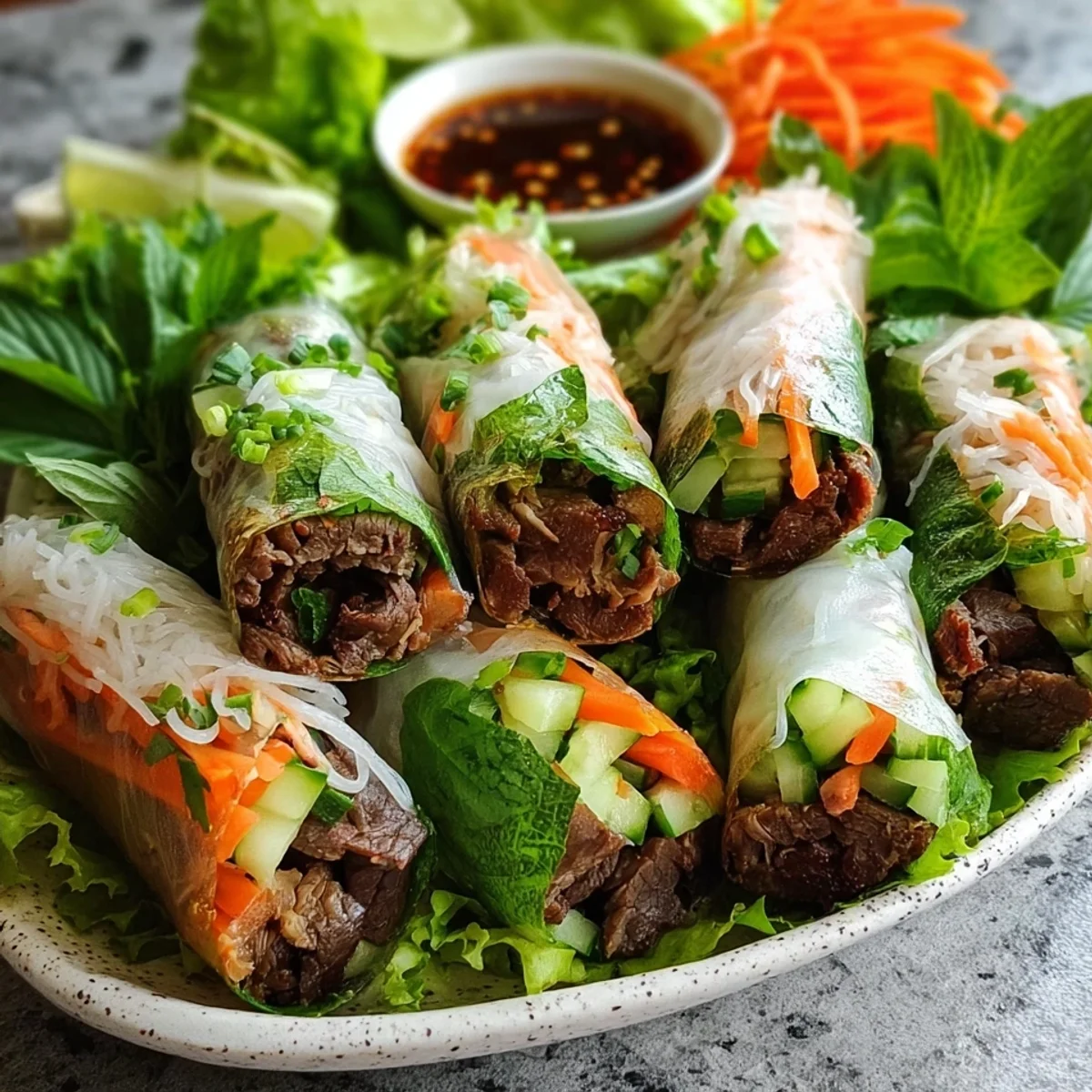 Thai Basil Beef Rolls: Fresh & Quick Appetizer